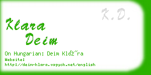 klara deim business card